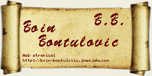 Boin Bontulović vizit kartica